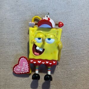 Vintage 2004 SpongeBob Candy Container Valentine Be Mine Keychain